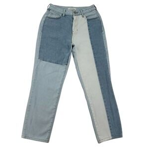 Pacsun Jeans 25 Mom Jeans Baggy Patch Work Retro Stylish  Light Wash Blue Denim